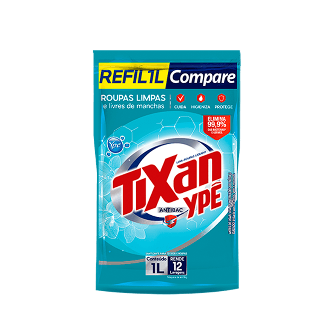 Embalagem do sabão líquido Tixan Ypê Antibac